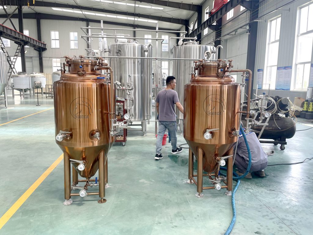 300L copper plating conical beer fermenter